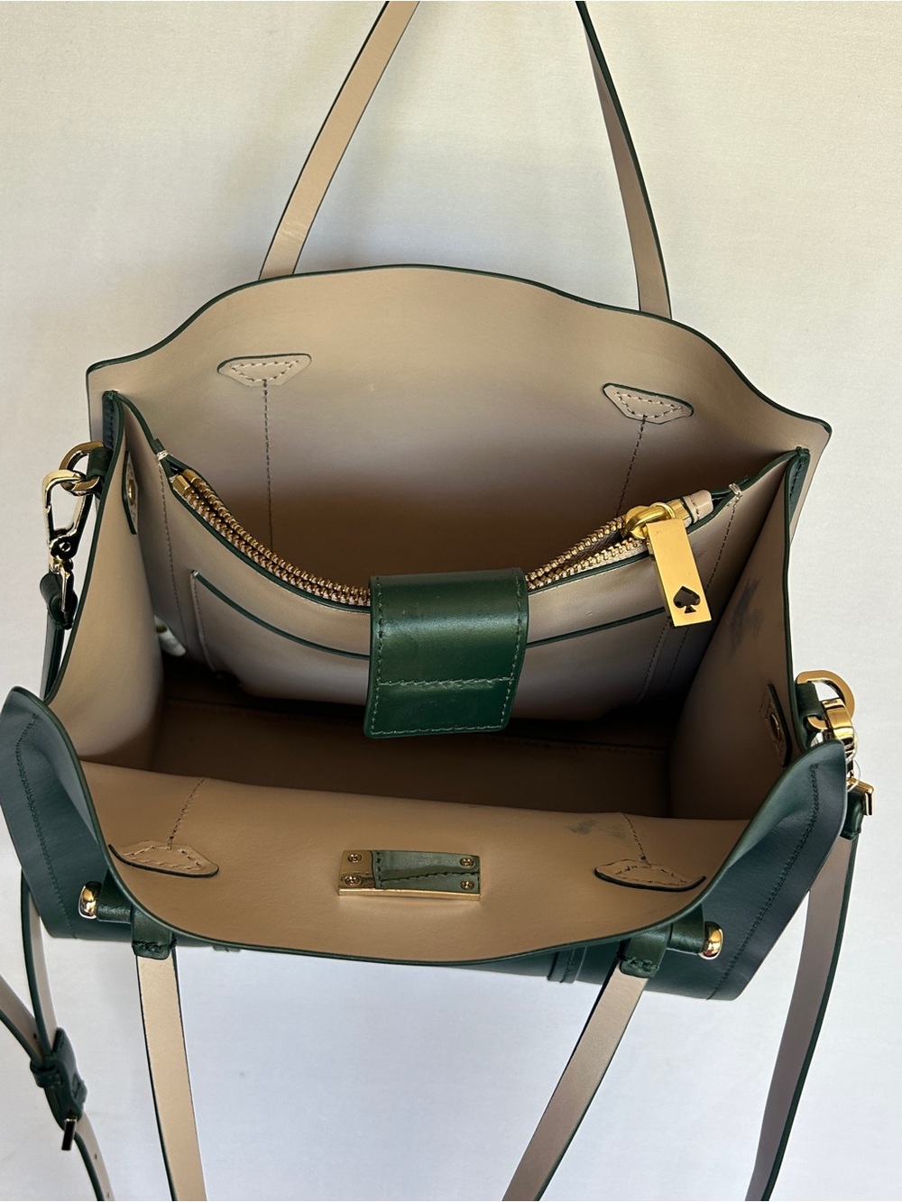 Kate Spade Arbour Hill Small Elodie leather bag green emerald gold crossbody - Picture 13 of 16